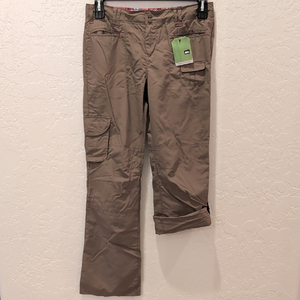 NWT REI Sahara Roll Up Pants/Capris Girls' Large (14/16) Brown NEW